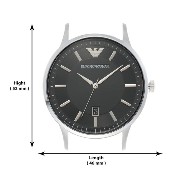 Emporio Armani Renato Quartz Black Dial Silver Steel Strap Watch For Men - AR11181 - Image 4